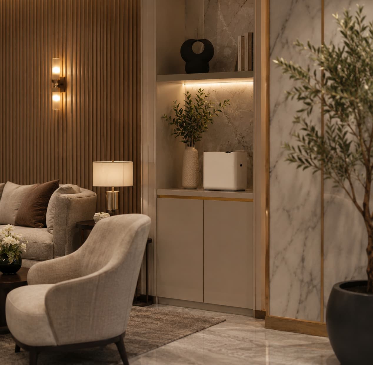 Difusor instalado en ambiente living