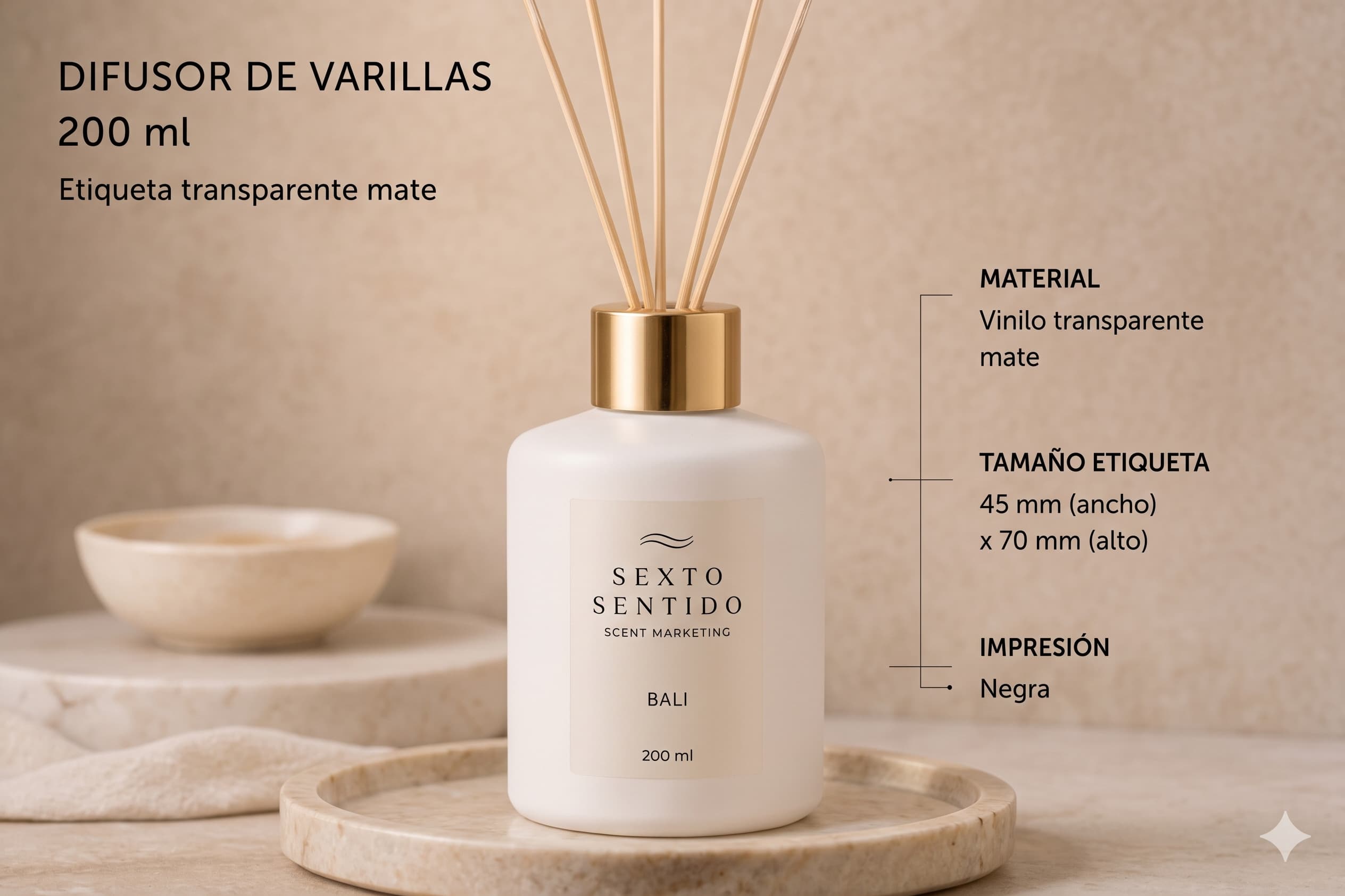 Difusor de Varillas aromáticas para espacios pequeños